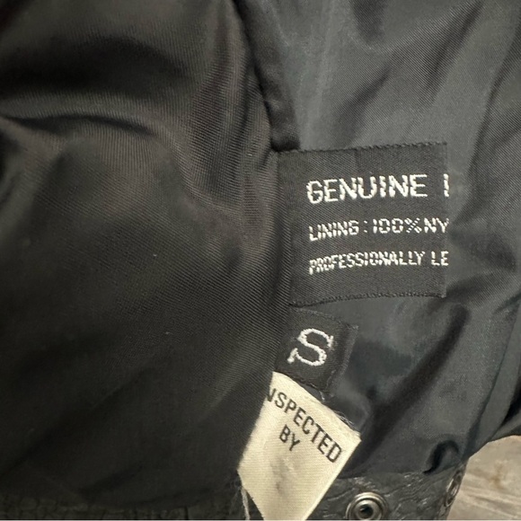 Winlit Vintage Black genuine Leather 80’s Women’s Jacket Small Shoulder Pads - Picture 5 of 8